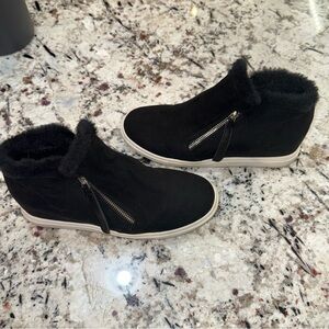 Madden Girl Black Fur-Lined Sneakers